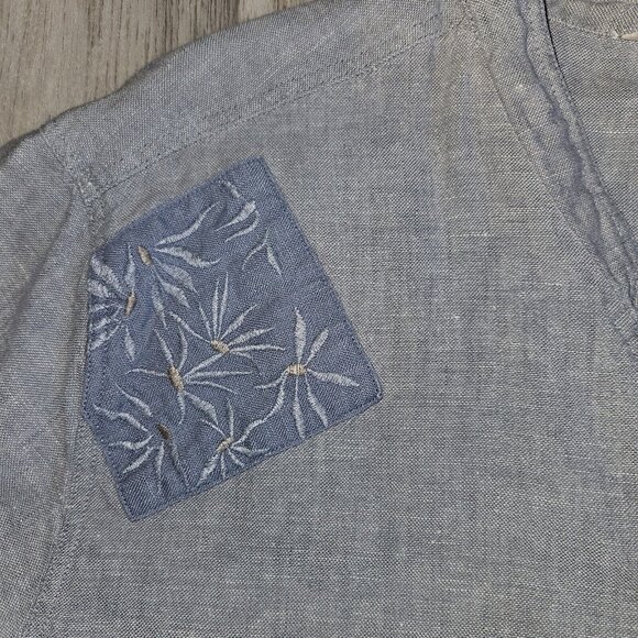 J JIll Unstructured Linen Jacket Womens M Sage Lagenlook Embroidered Vintage - Picture 8 of 16